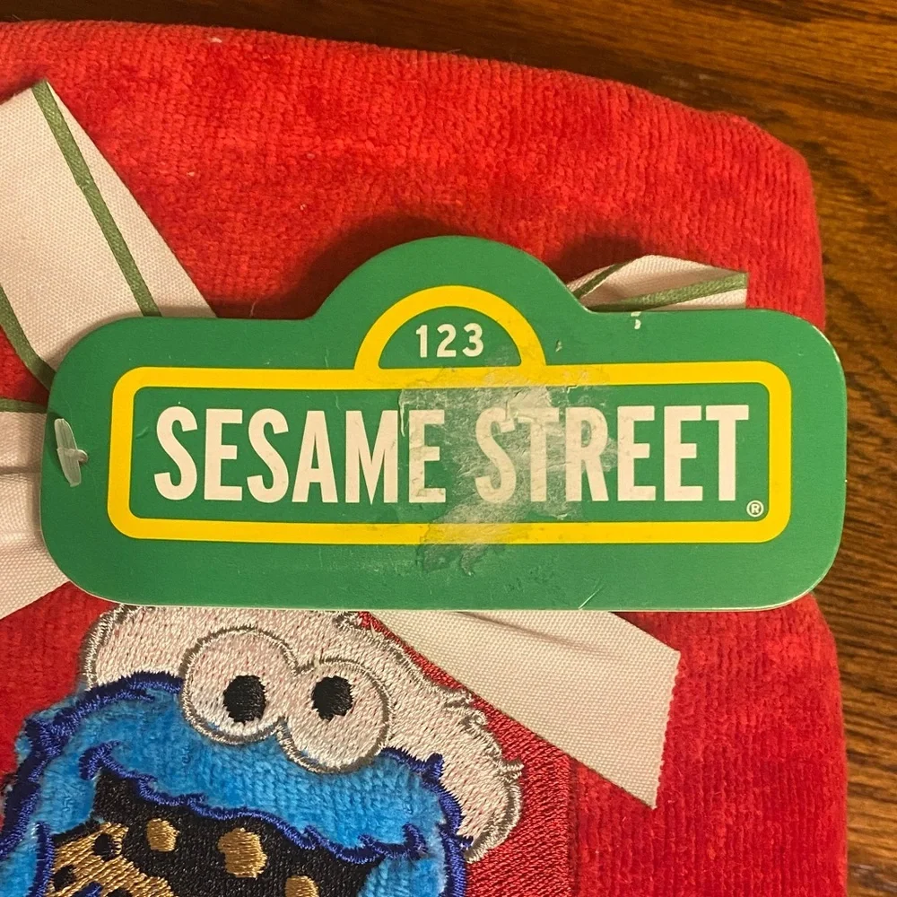 Sesame Street Cookie Monster Red Holiday Hand Towels